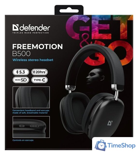 Наушники Defender FreeMotion B500 (черный) - Изображение №7 — Интернет-магазин Time-Shop