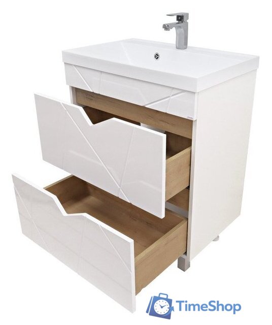  Doratiz Тумба под умывальник Doratiz Фьорд 70 9908.186 (дуб бунратти/белый) - Изображение №4 — Интернет-магазин Time-Shop