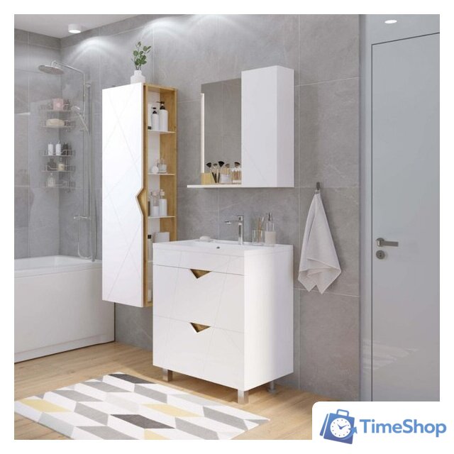  Doratiz Тумба под умывальник Doratiz Фьорд 70 9908.186 (дуб бунратти/белый) - Изображение №11 — Интернет-магазин Time-Shop