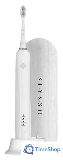 Электрическая зубная щетка Seysso Carbon Basic White (с чехлом) - Изображение №1 — Интернет-магазин Time-Shop