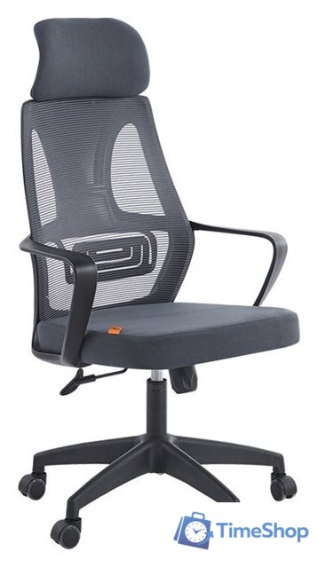 Офисное кресло CHAIRMAN CH636 (ткань, черный пластик/темно-серый) - Изображение №1 — Интернет-магазин Time-Shop
