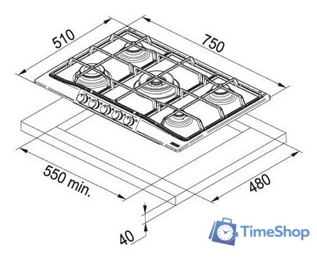 Варочная панель Franke FHTL 755 4G TC OA C - Изображение №2 — Интернет-магазин Time-Shop