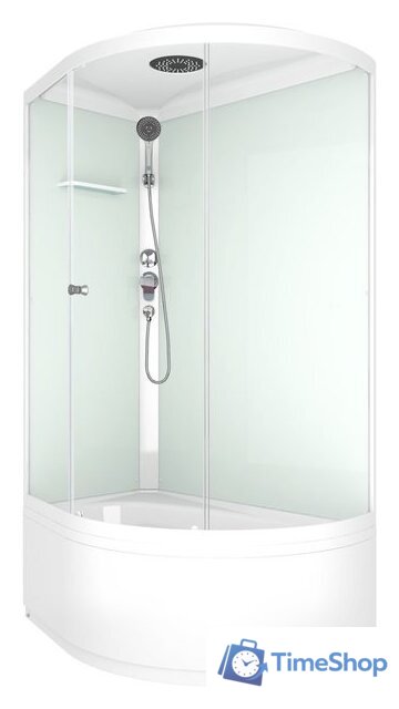 Душевая кабина Domani-Spa Simple 128 high L V1.2 (прозрачное стекло/белый) - Изображение №1 — Интернет-магазин Time-Shop