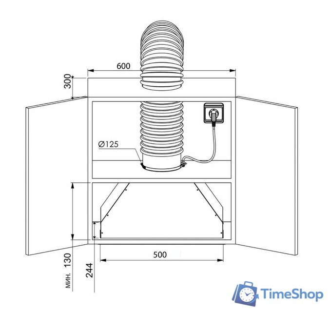 Кухонная вытяжка ZUGEL ZHI521W - Изображение №2 — Интернет-магазин Time-Shop