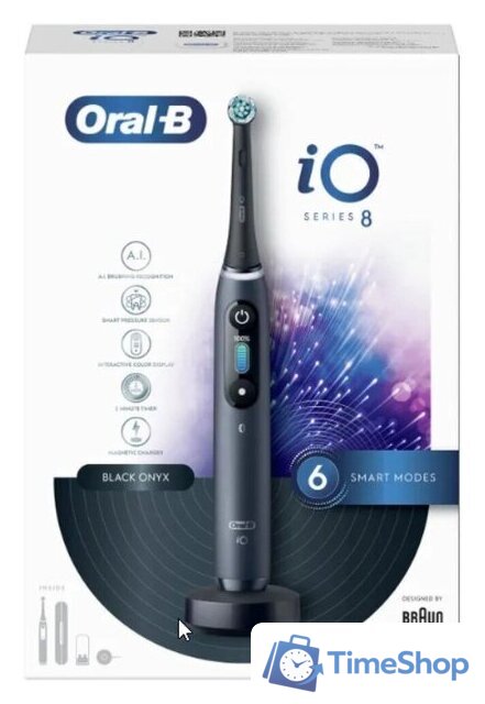 Электрическая зубная щетка Oral-B iO 8 (черный, с футляром, 1 насадка) - Изображение №11 — Интернет-магазин Time-Shop