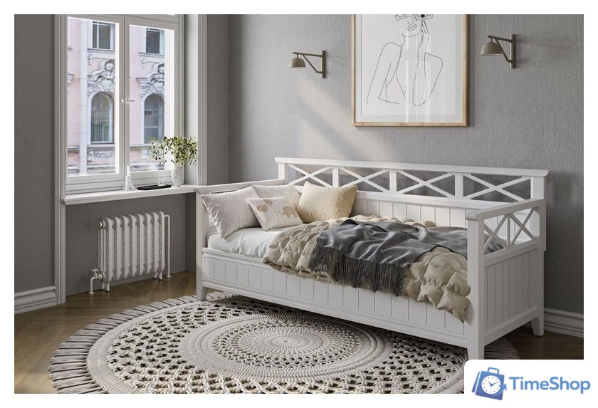 Кровать-тахта Bravo Мебель Амелия 800x2000 (белый античный) - Изображение №3 — Интернет-магазин Time-Shop