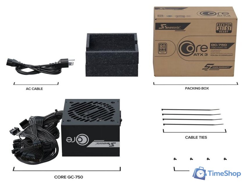 Блок питания Seasonic Core V2 GC-750 ATX 3.1 2025 SRP-CGC751-A5A32SF - Изображение №14 — Интернет-магазин Time-Shop