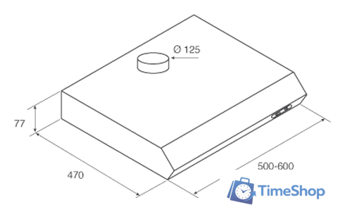 Кухонная вытяжка Jetair Light WH/F/60 PRF0094435B - Изображение №2 — Интернет-магазин Time-Shop