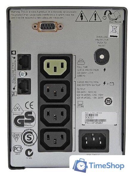 Источник бесперебойного питания APC Smart-UPS SC 620VA (SC620I) - Изображение №2 — Интернет-магазин Time-Shop