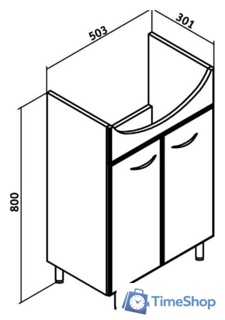  Runo Тумба с умывальником Уют 55 + Уют 55 (напольная) - Изображение №7 — Интернет-магазин Time-Shop