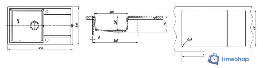 Кухонная мойка Florentina Липси 860 (жасмин) - Изображение №3 — Интернет-магазин Time-Shop