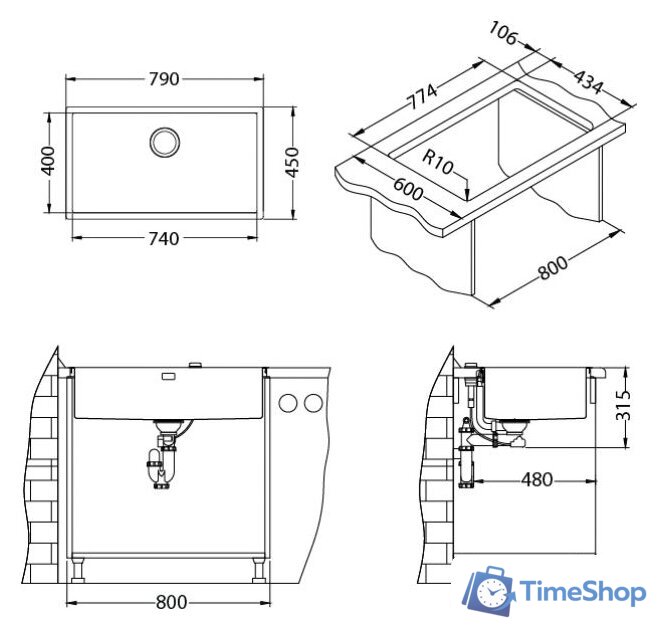 Кухонная мойка Alveus Monarch Quadrix 60 (медный) - Изображение №2 — Интернет-магазин Time-Shop