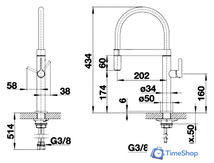 Смеситель Blanco Culina-S Mini 519844 (стальной) - Изображение №2 — Интернет-магазин Time-Shop