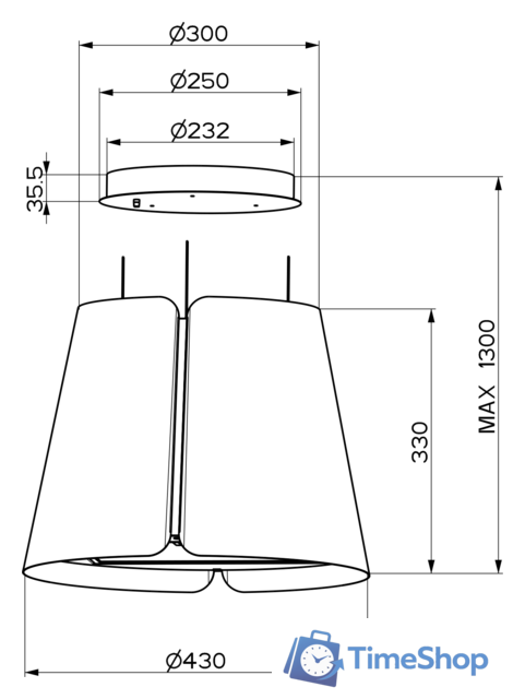 Кухонная вытяжка Faber Beat WH Matt F45 345.0612.338 - Изображение №2 — Интернет-магазин Time-Shop