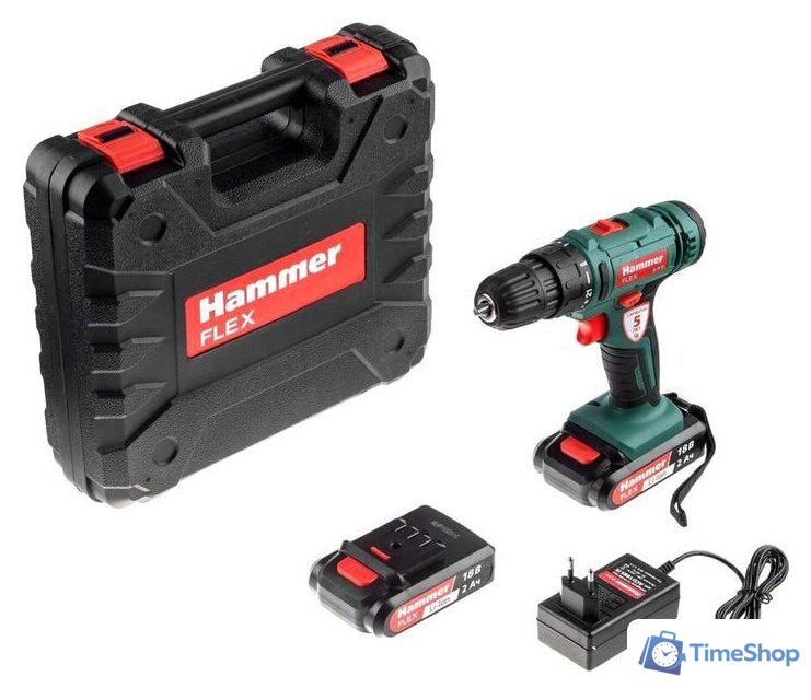 Дрель-шуруповерт Hammer Flex ACD18BS (с 2-мя АКБ, кейс) - Изображение №10 — Интернет-магазин Time-Shop