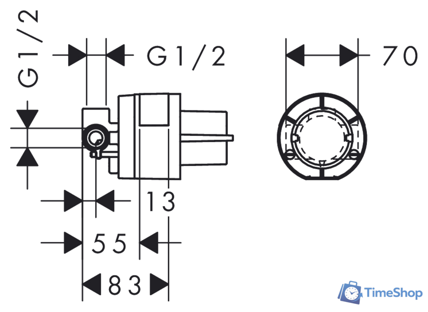 Скрытый механизм Hansgrohe Basic set 13620180 - Изображение №2 — Интернет-магазин Time-Shop