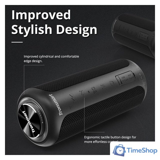 Беспроводная колонка Tronsmart T6 Plus Upgraded Edition (черный) - Изображение №3 — Интернет-магазин Time-Shop