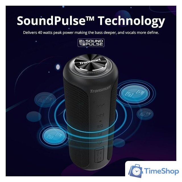 Беспроводная колонка Tronsmart T6 Plus Upgraded Edition (черный) - Изображение №5 — Интернет-магазин Time-Shop
