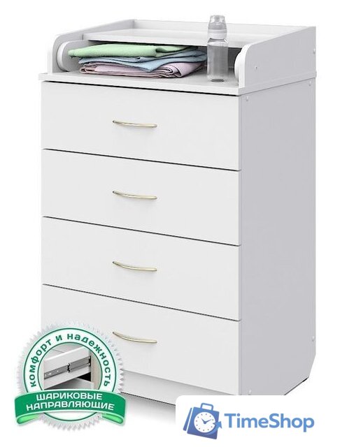 Детский комод Атон Мебель Сириус 604 ЛДСП (белый) - Изображение №1 — Интернет-магазин Time-Shop