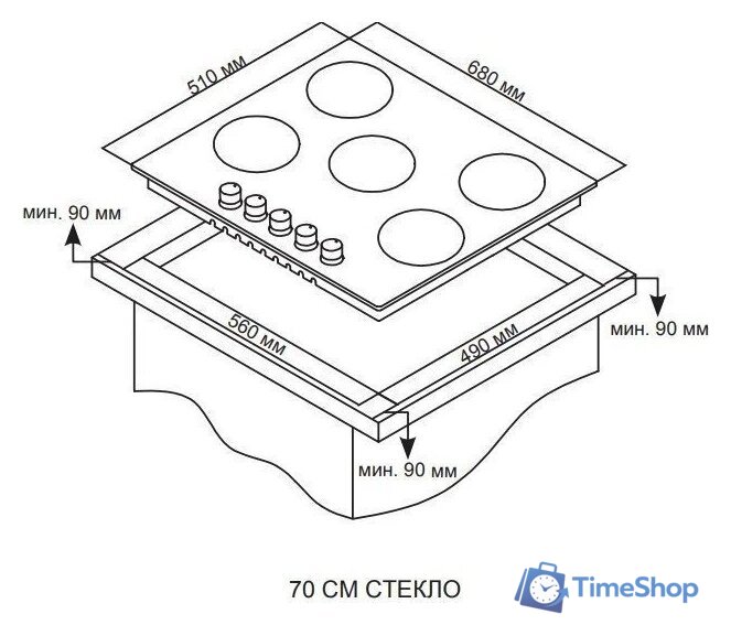Варочная панель ARDO GH74G1WTCB2 - Изображение №3 — Интернет-магазин Time-Shop
