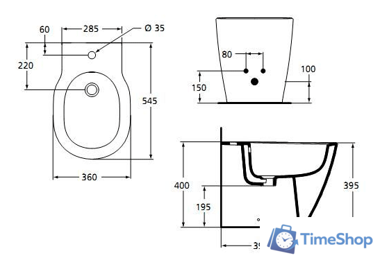 Биде Ideal Standard Connect E799501 - Изображение №3 — Интернет-магазин Time-Shop