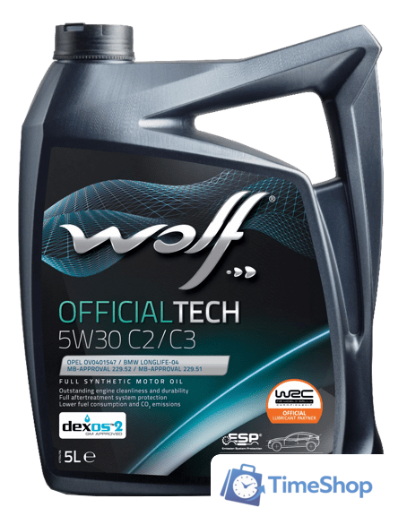 Моторное масло Wolf OfficialTech 5W-30 C2/C3 5л - Изображение №1 — Интернет-магазин Time-Shop