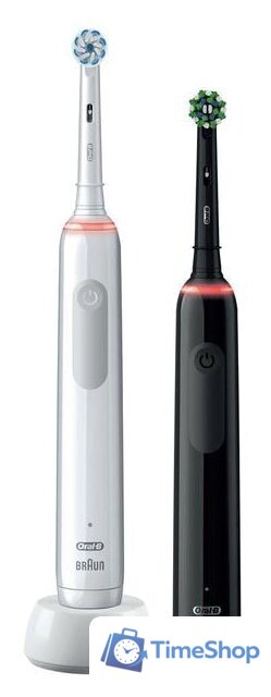Комплект зубных щеток Oral-B Pro 3 3900 Duo Cross Action + Sensi White D505.523.3H - Изображение №2 — Интернет-магазин Time-Shop