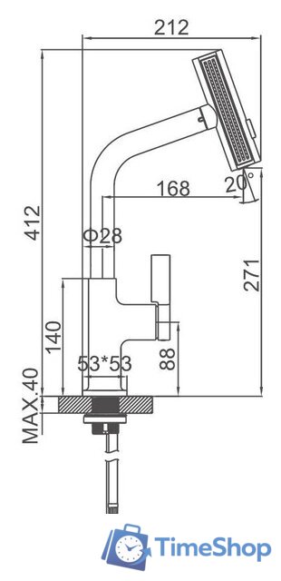 Смеситель Ledeme L6099-4 - Изображение №2 — Интернет-магазин Time-Shop