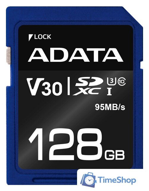 Карта памяти ADATA Premier Pro ASDX128GUI3V30S-R SDXC 128GB - Изображение №1 — Интернет-магазин Time-Shop