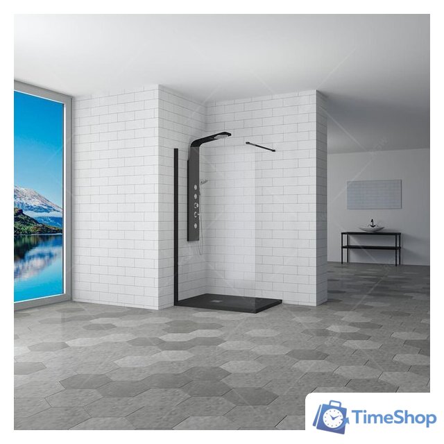 Душевая стенка RGW WA-002B 35100208-14 80 (черный/прозрачное стекло) - Изображение №1 — Интернет-магазин Time-Shop