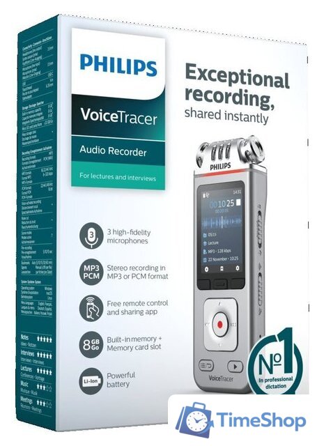 Диктофон Philips DVT4115 - Изображение №8 — Интернет-магазин Time-Shop