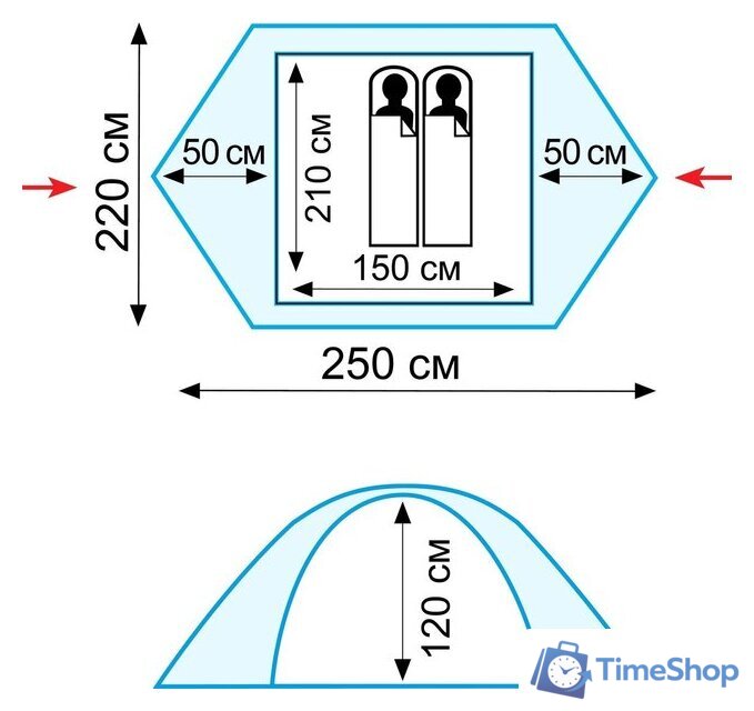 Треккинговая палатка TRAMP Scout 2 v2 - Изображение №3 — Интернет-магазин Time-Shop