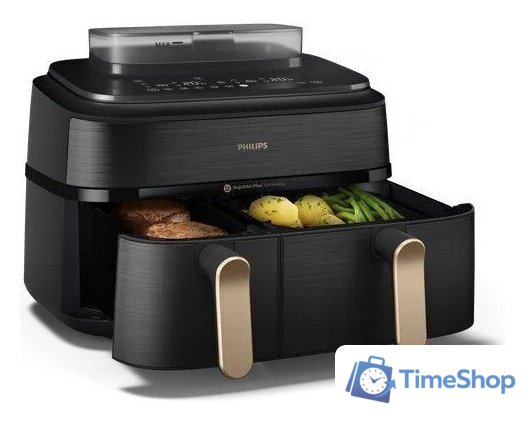 Аэрогриль (аэрофритюрница) Philips 5000 Series Ovi Dual Basket NA552/00 - Изображение №4 — Интернет-магазин Time-Shop