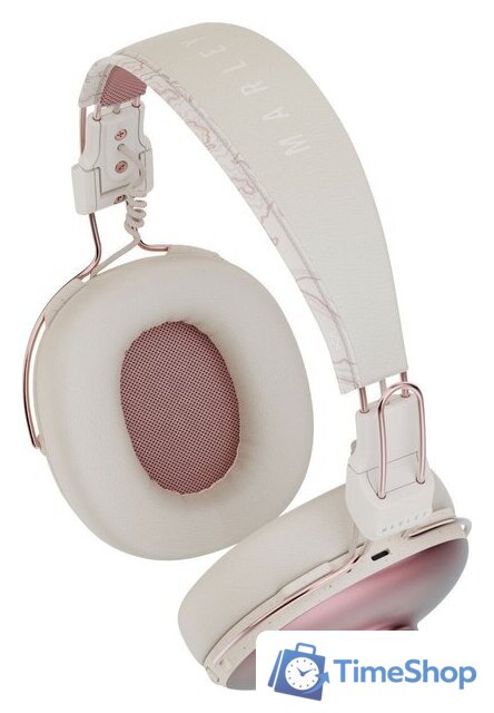 Наушники Marley Positive Vibration Frequency (белый/розовый) - Изображение №2 — Интернет-магазин Time-Shop