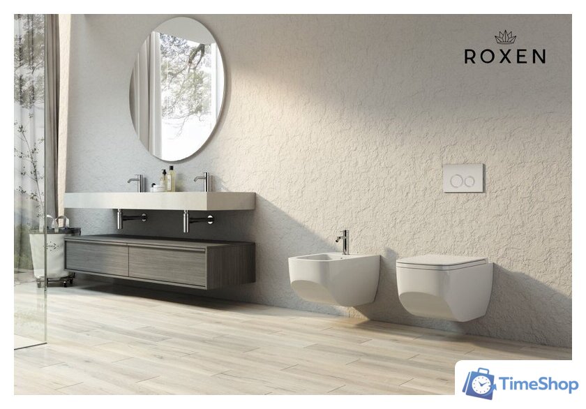 Унитаз подвесной Roxen Cube Bidet One Rimless 6 в 1 StounFix Dual Fresh 506235 (кнопка: белый глянец) - Изображение №13 — Интернет-магазин Time-Shop