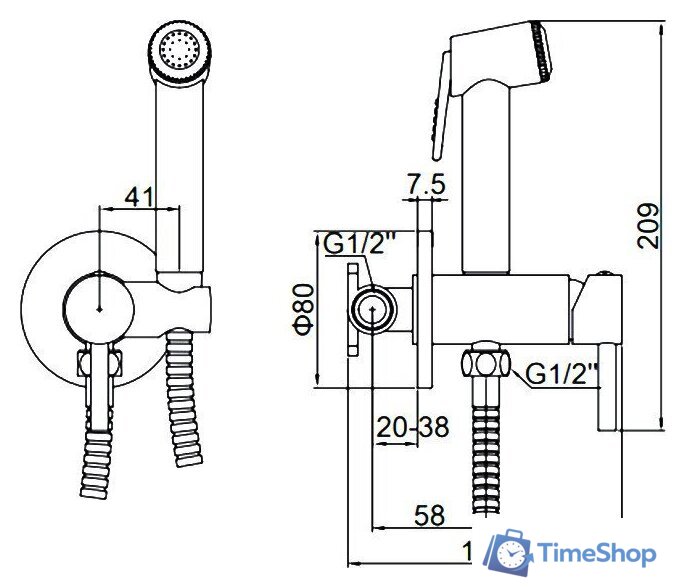 Гигиенический душ Ledeme L5398D-2 - Изображение №2 — Интернет-магазин Time-Shop