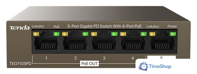 Неуправляемый коммутатор Tenda TEG1105PD - Изображение №1 — Интернет-магазин Time-Shop