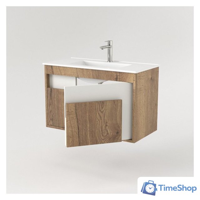  Дабер Тумба под умывальник 016 WeltWasser Deilbach 7517-80 Т16.8W.0.21 (дуб галифакс/белый) - Изображение №3 — Интернет-магазин Time-Shop