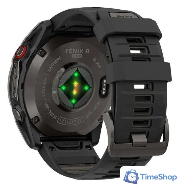 Умные часы Garmin Fenix 8 Pro 51 мм (серый, черный силиконовый ремешок) - Изображение №11 — Интернет-магазин Time-Shop