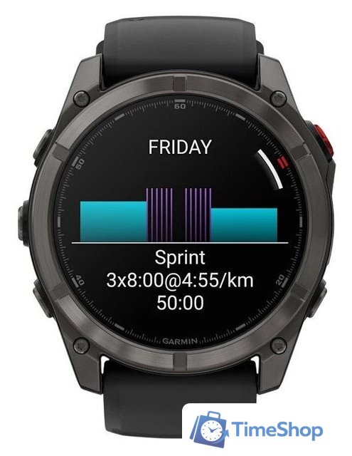 Умные часы Garmin Fenix 8 Pro 51 мм (серый, черный силиконовый ремешок) - Изображение №9 — Интернет-магазин Time-Shop
