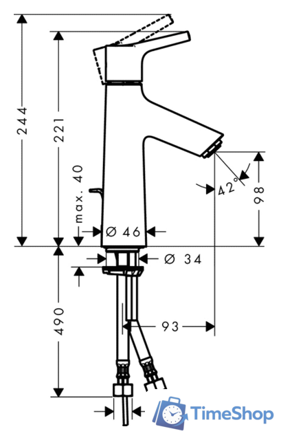 Смеситель Hansgrohe Talis S 72020000 - Изображение №2 — Интернет-магазин Time-Shop