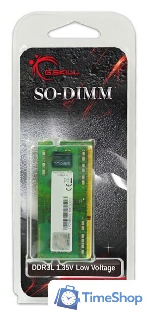 Оперативная память G.Skill 4GB DDR3 SODIMM PC3-12800 F3-1600C9S-4GSL - Изображение №2 — Интернет-магазин Time-Shop