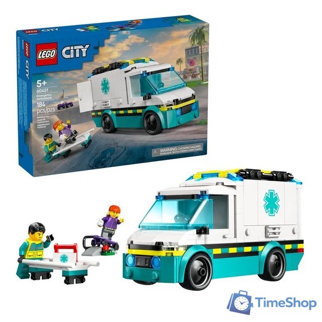 Конструктор LEGO City Скорая помощь 60451 - Изображение №3 — Интернет-магазин Time-Shop