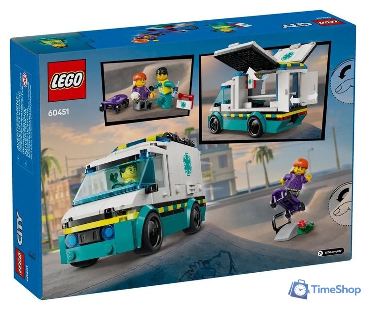 Конструктор LEGO City Скорая помощь 60451 - Изображение №2 — Интернет-магазин Time-Shop