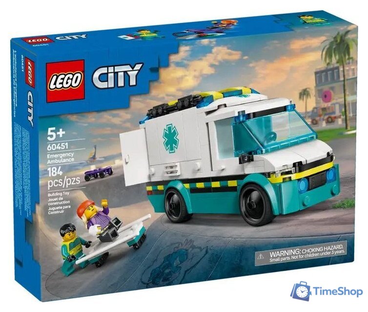 Конструктор LEGO City Скорая помощь 60451 - Изображение №1 — Интернет-магазин Time-Shop