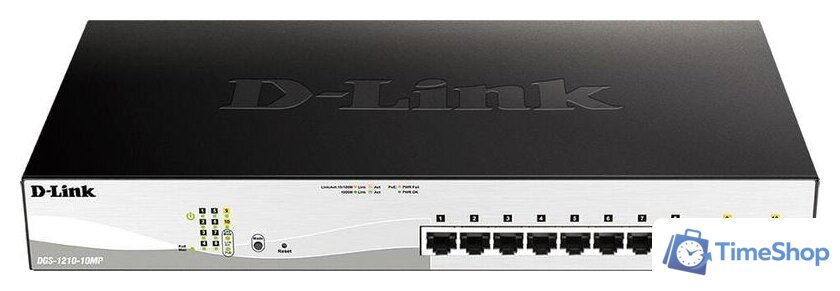 Управляемый коммутатор 2-го уровня D-Link DGS-1210-10MP/F3A - Изображение №1 — Интернет-магазин Time-Shop