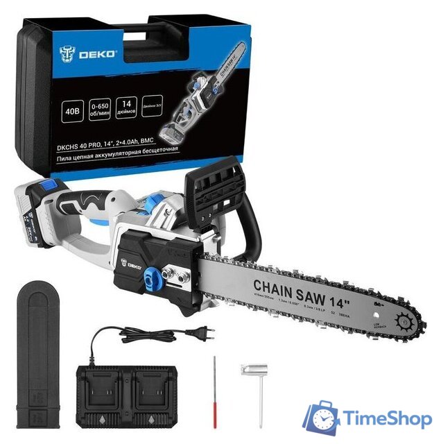 Аккумуляторная пила Deko DKCHS 40 PRO 084-2000 (с 2-мя АКБ, кейс) - Изображение №1 — Интернет-магазин Time-Shop