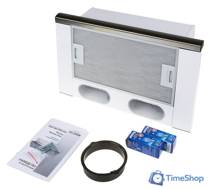 Кухонная вытяжка Elikor Интегра 50П-400-В2Л (белый/нержавеющая сталь) (841328) - Изображение №9 — Интернет-магазин Time-Shop