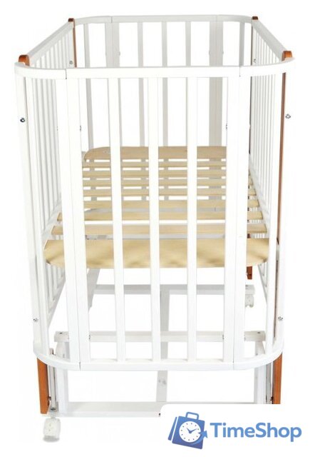 Классическая детская кроватка СКВ-Компани 394001-6 (белый/бук) - Изображение №2 — Интернет-магазин Time-Shop