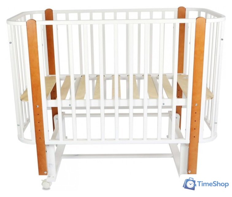 Классическая детская кроватка СКВ-Компани 394001-6 (белый/бук) - Изображение №1 — Интернет-магазин Time-Shop